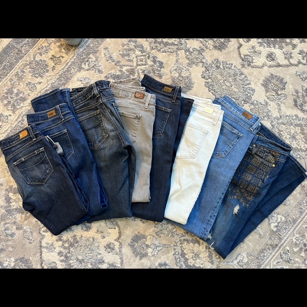 Bundle of 8 pairs of Paige jeans GUC